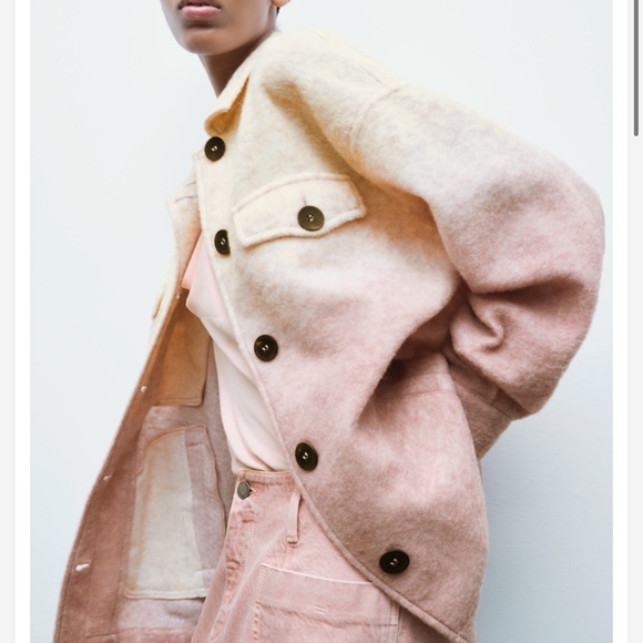 ZARA | Wool Blend Tie Dye Overshirt | Large - Picture 3 of 9